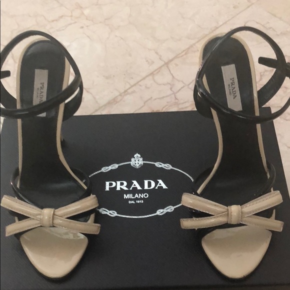 Prada Shoes - Authentic Prada Bicolor Bow Sandals